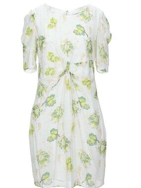 Patrizia Pepe White Mini Dress with Green Floral Print